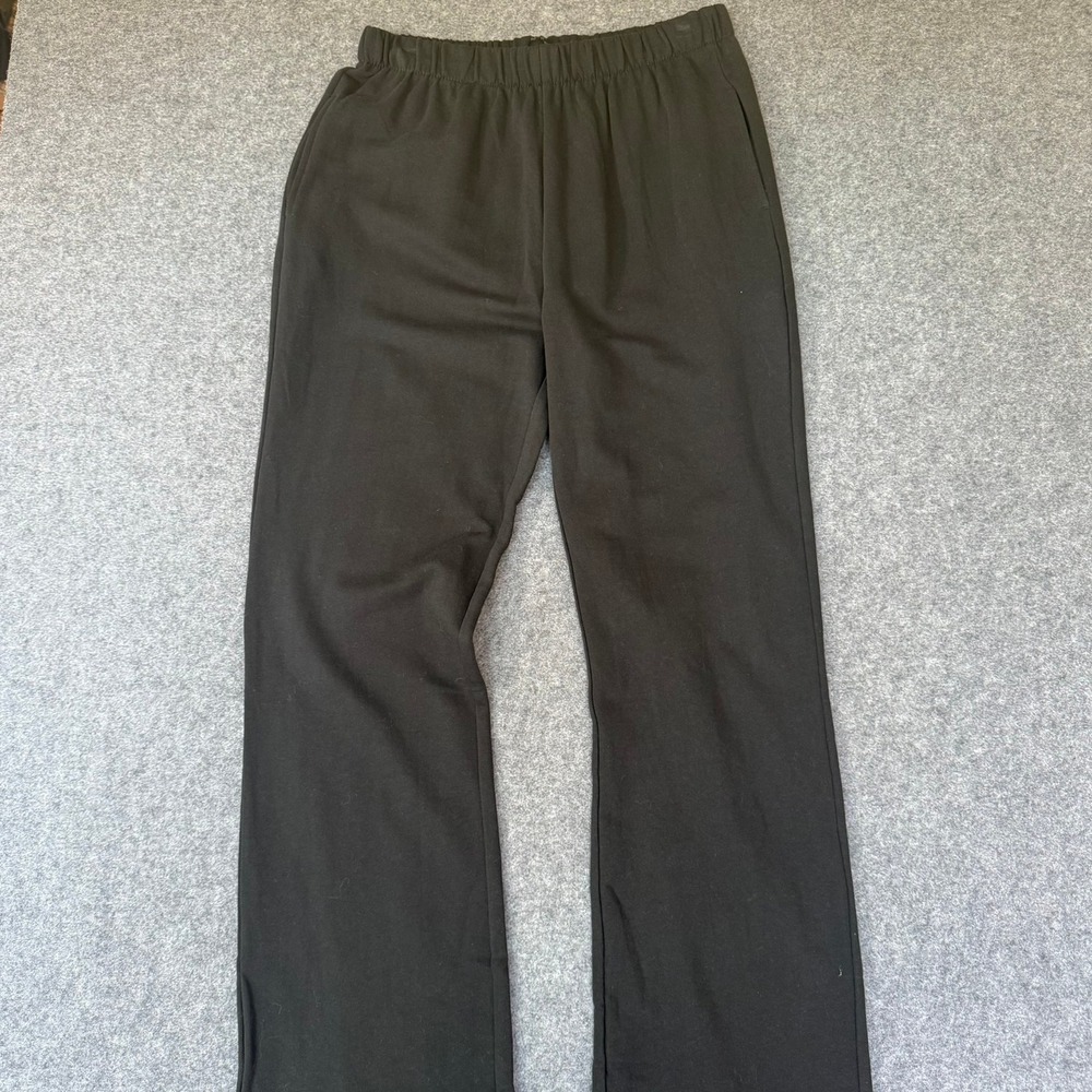 Buck Mason Women Black Fleece Flare Leg Sweatpants Made in USA Size L Comfy NWT